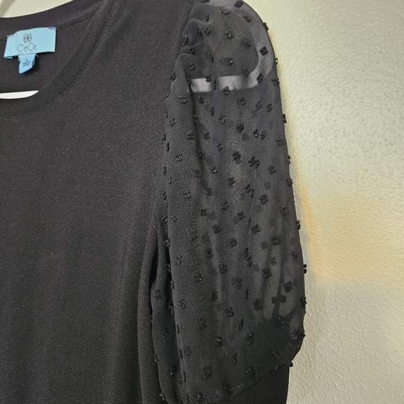 CeCe Black Top Puff Sleeves - Picture 4 of 9